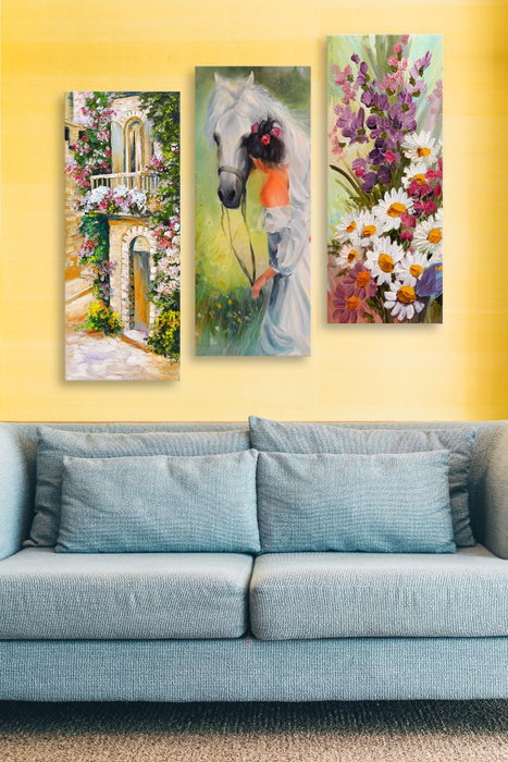 Wallity Cuadro Decorativo de MDF Multicolor (3 Piezas)